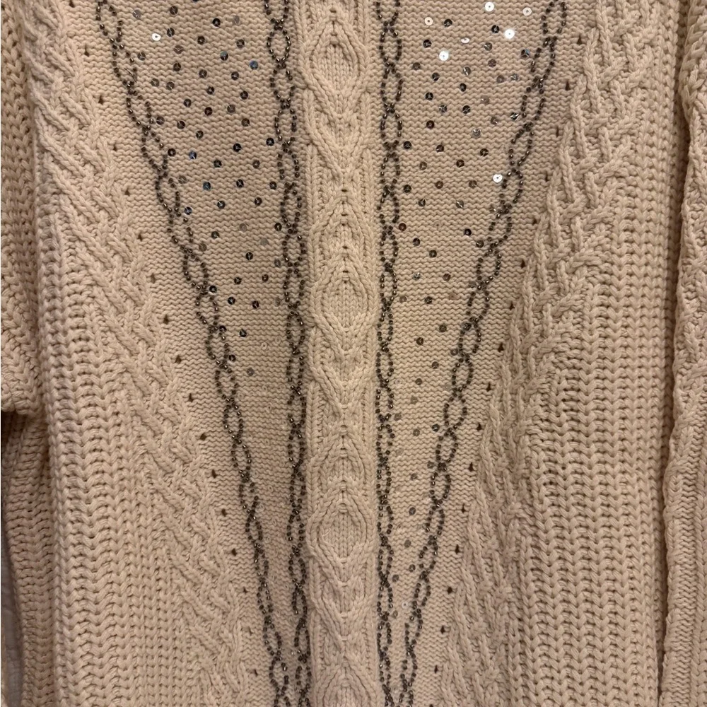Francesca's Cream Sweater with Sequin Accents - Picture 5 of 7